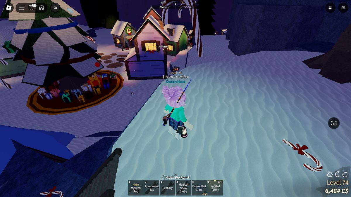 Kalastuspaikan löytäminen Talvikylästä Roblox Fischistä.