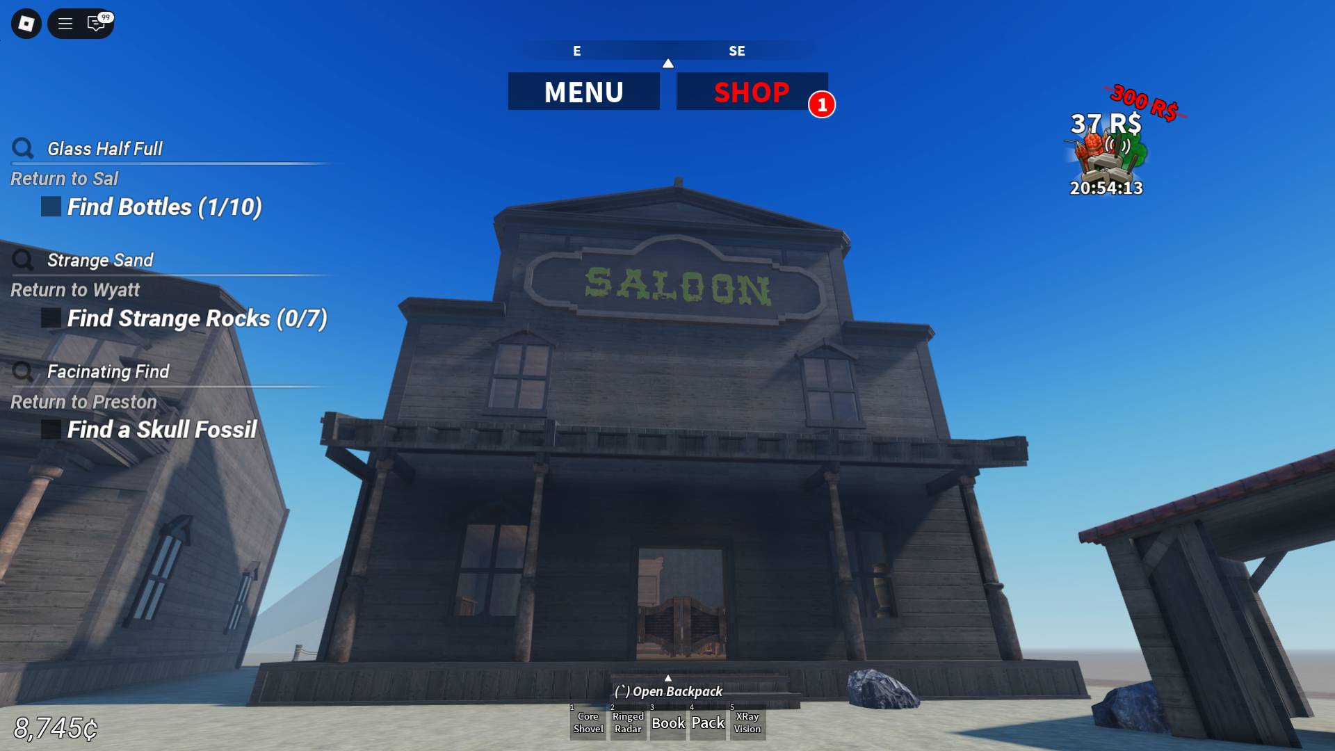 salonki autiomaassa ilmaisimissa Roblox -kokemus