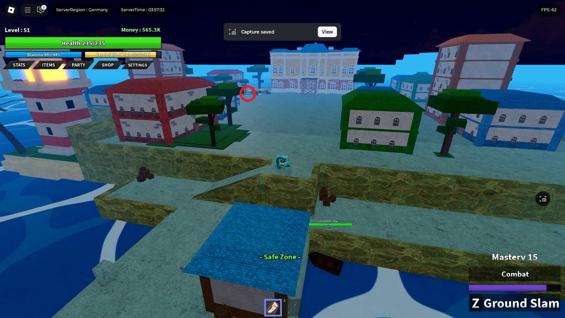 Ominaisuuden Reroll NPC: n sijainti Logue Town Islandilla Dawn -kappaleessa Roblox Experience