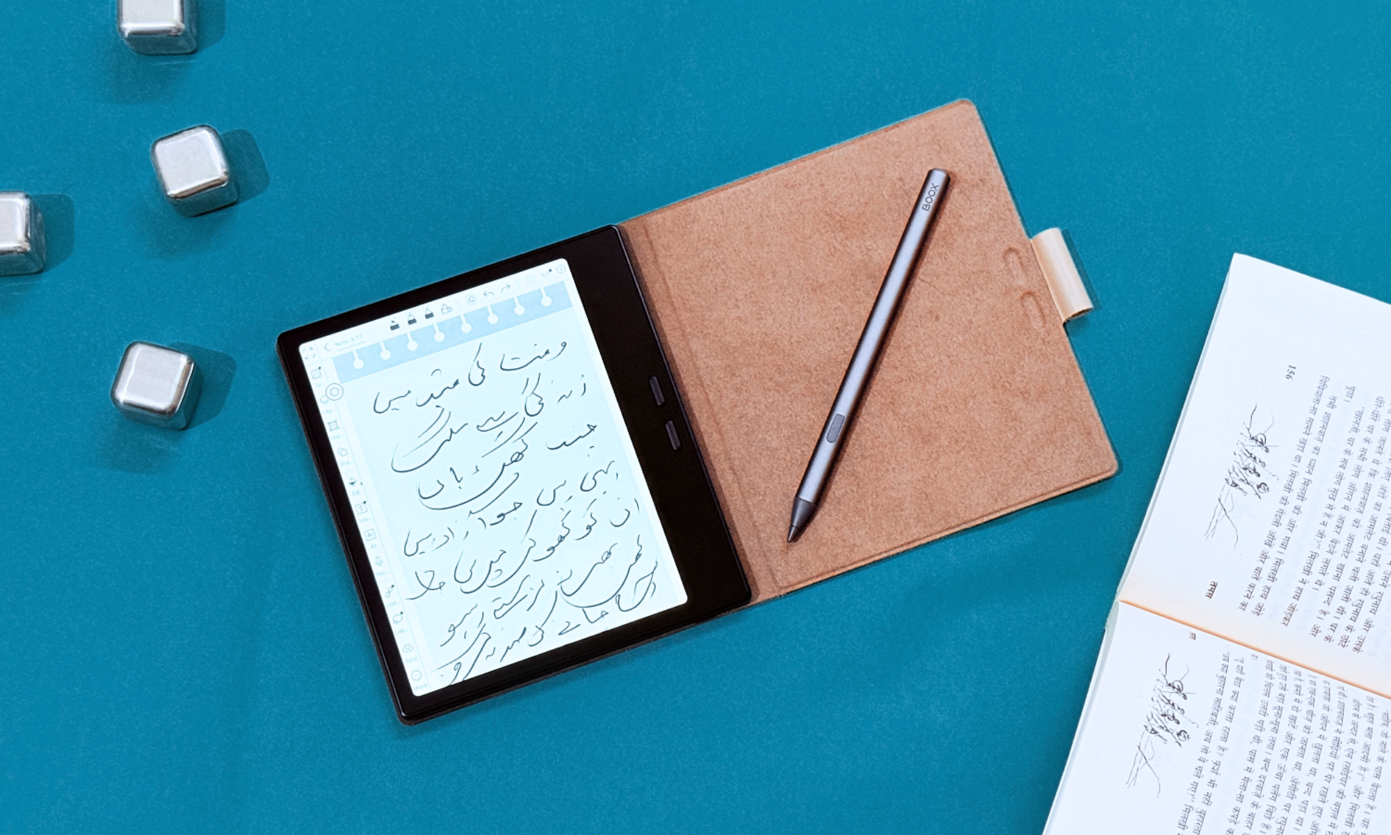 Stylus ja kansi boox go 7 e -mustetabletti.